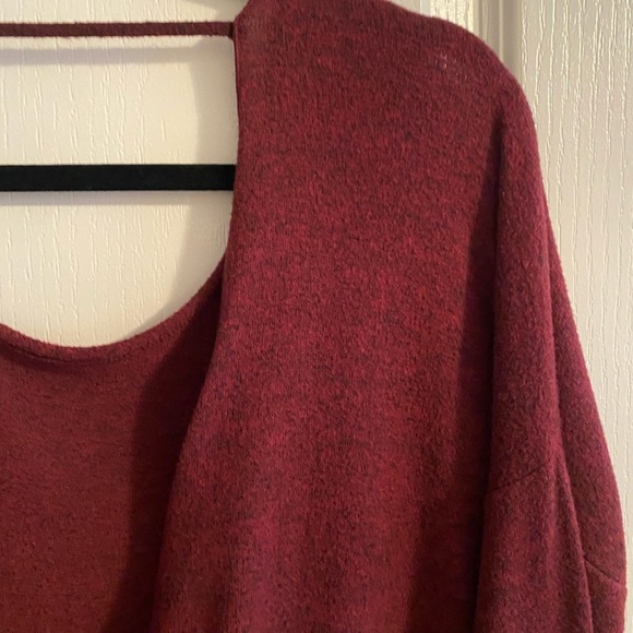 Open Back Knotted Burgundy Sweater - Picture 6 of 6